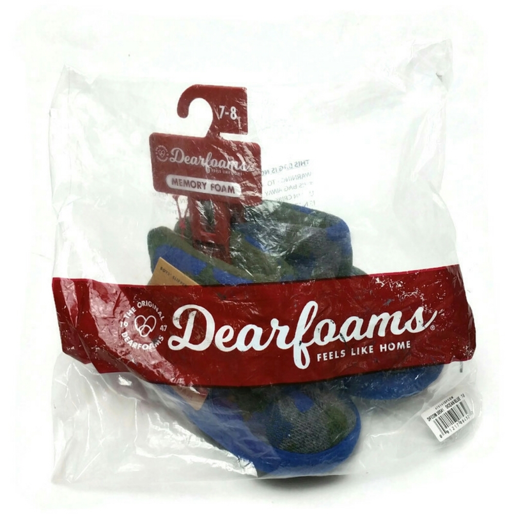 Dearfoams Slippers Boys Camo Memory Foam Bootie - Picture 3 of 7